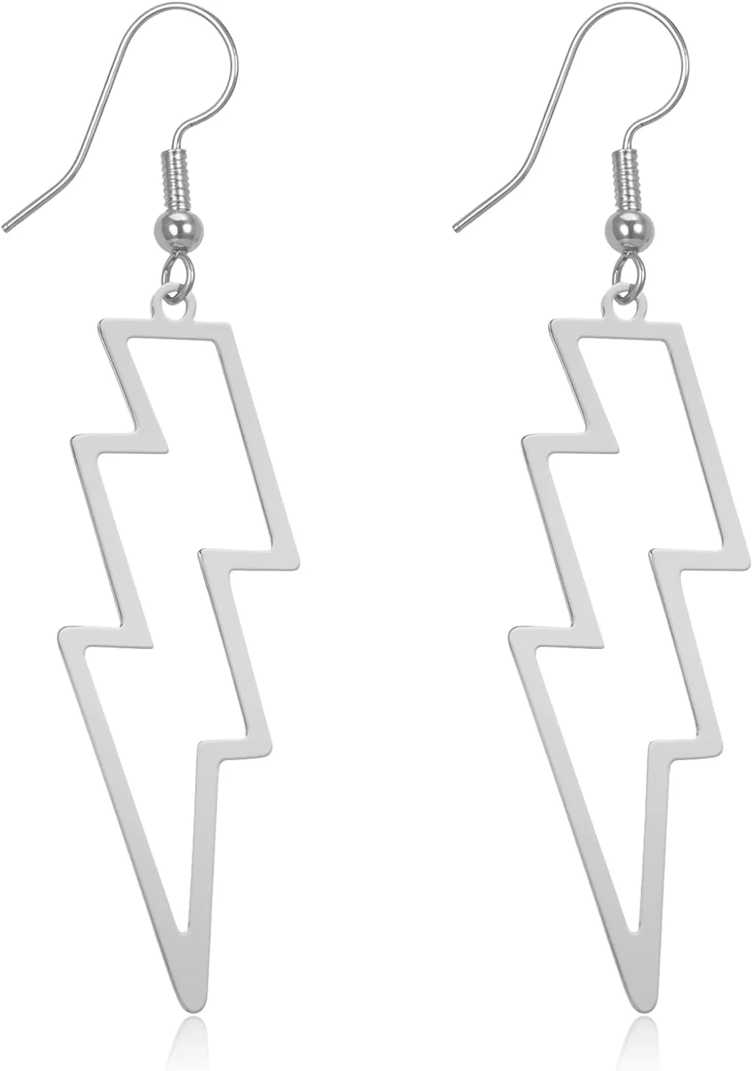 2 Pairs Lightning Bolt Earrings For Women Statement Flash Thunder Hook Earrings 80s Punk Fashion Party Dangle Earrings