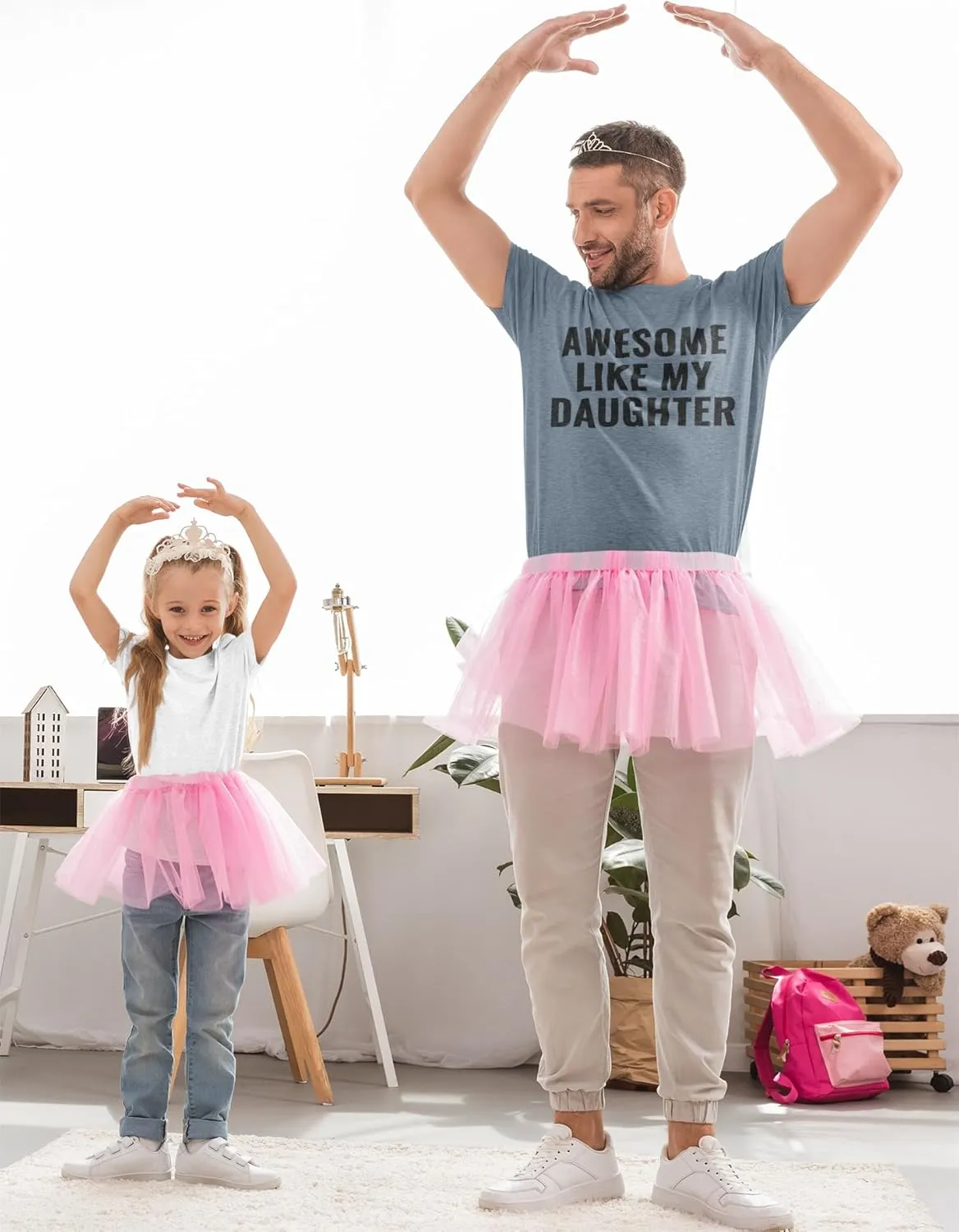 Awesome Like My Daughter | Funny Dad Joke T-Shirt Sarcastic Humor Tee for Fathers Dads