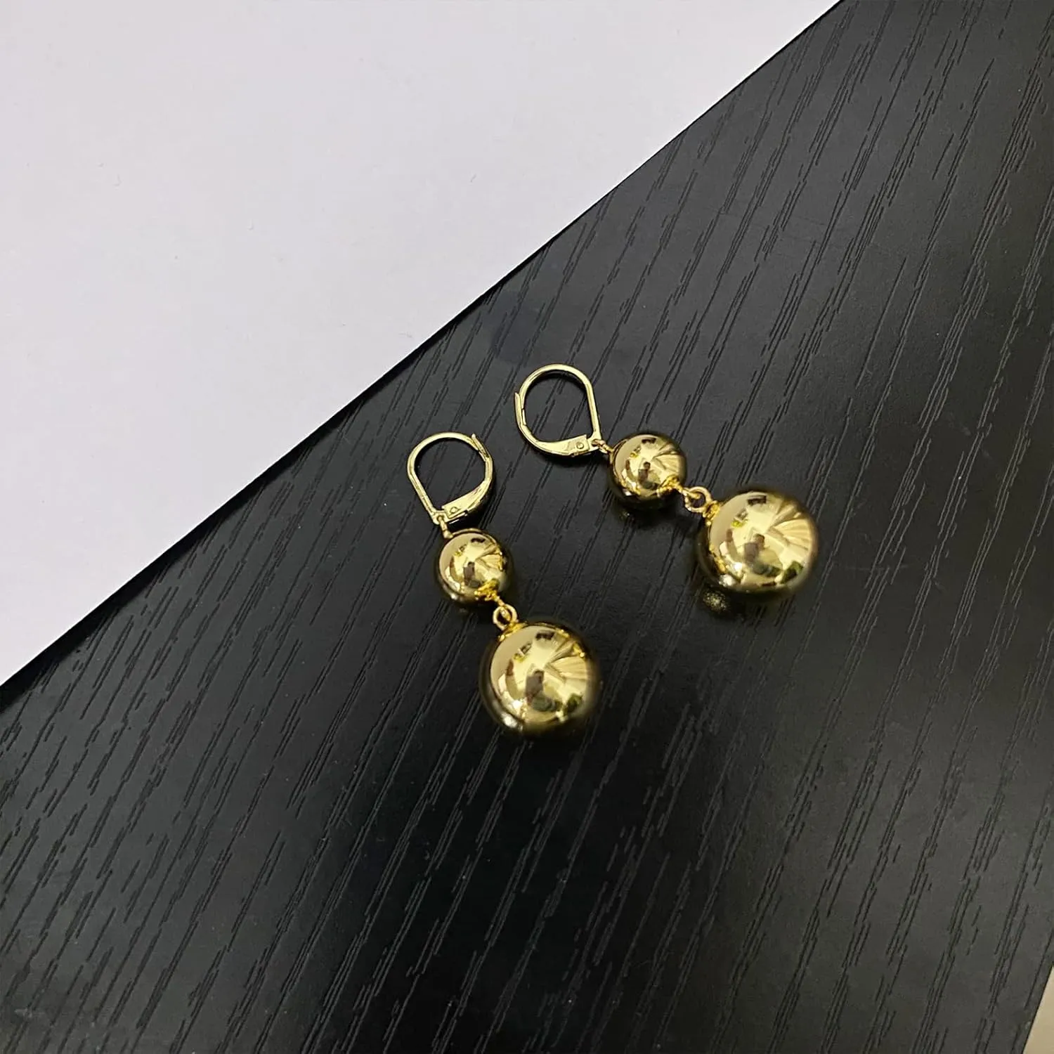 Ball Beads Drop Dangle Hoop Earrings for Women,Trendy Statement Dangling Jewelry Earrings For Formal Party Prom Wedding