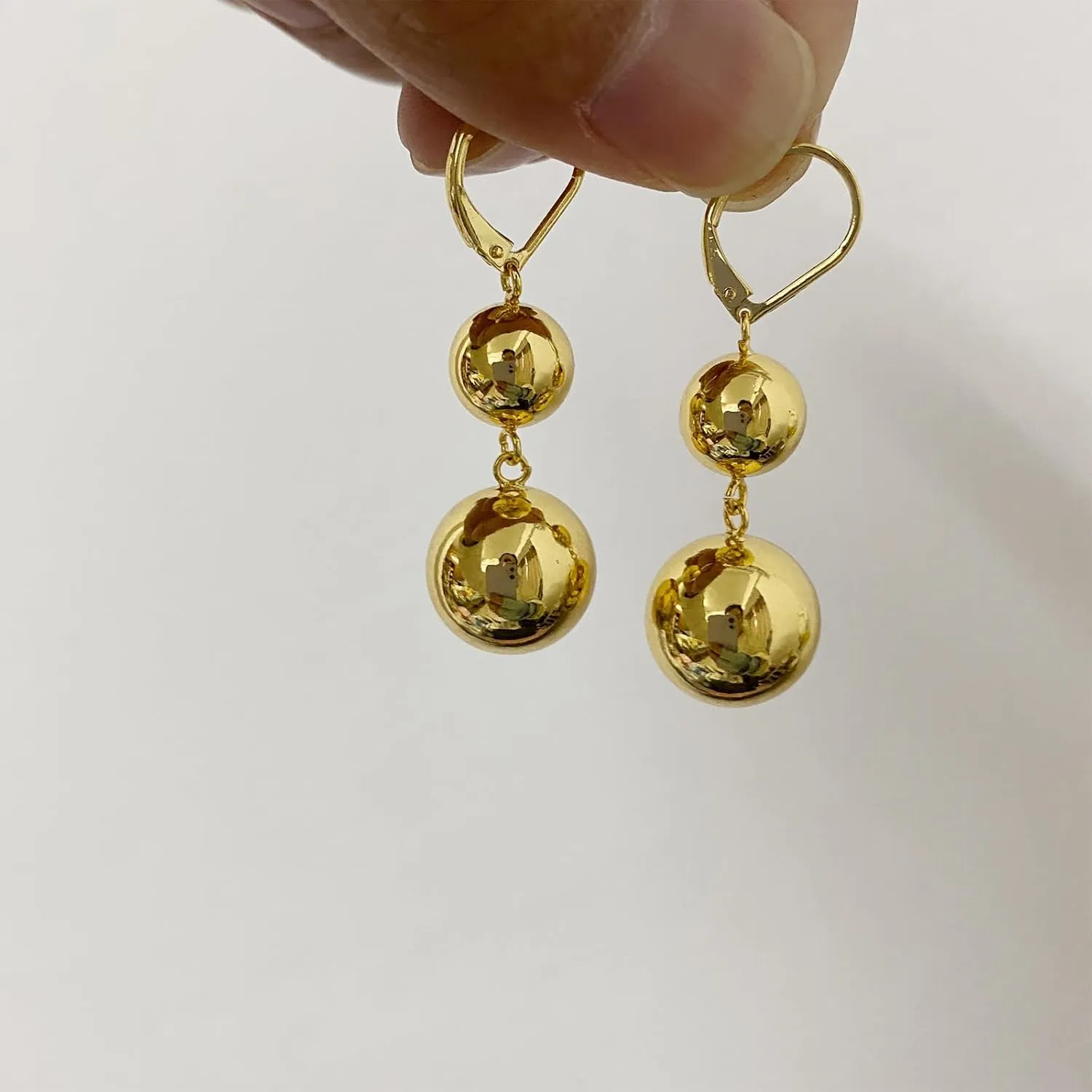 Ball Beads Drop Dangle Hoop Earrings for Women,Trendy Statement Dangling Jewelry Earrings For Formal Party Prom Wedding