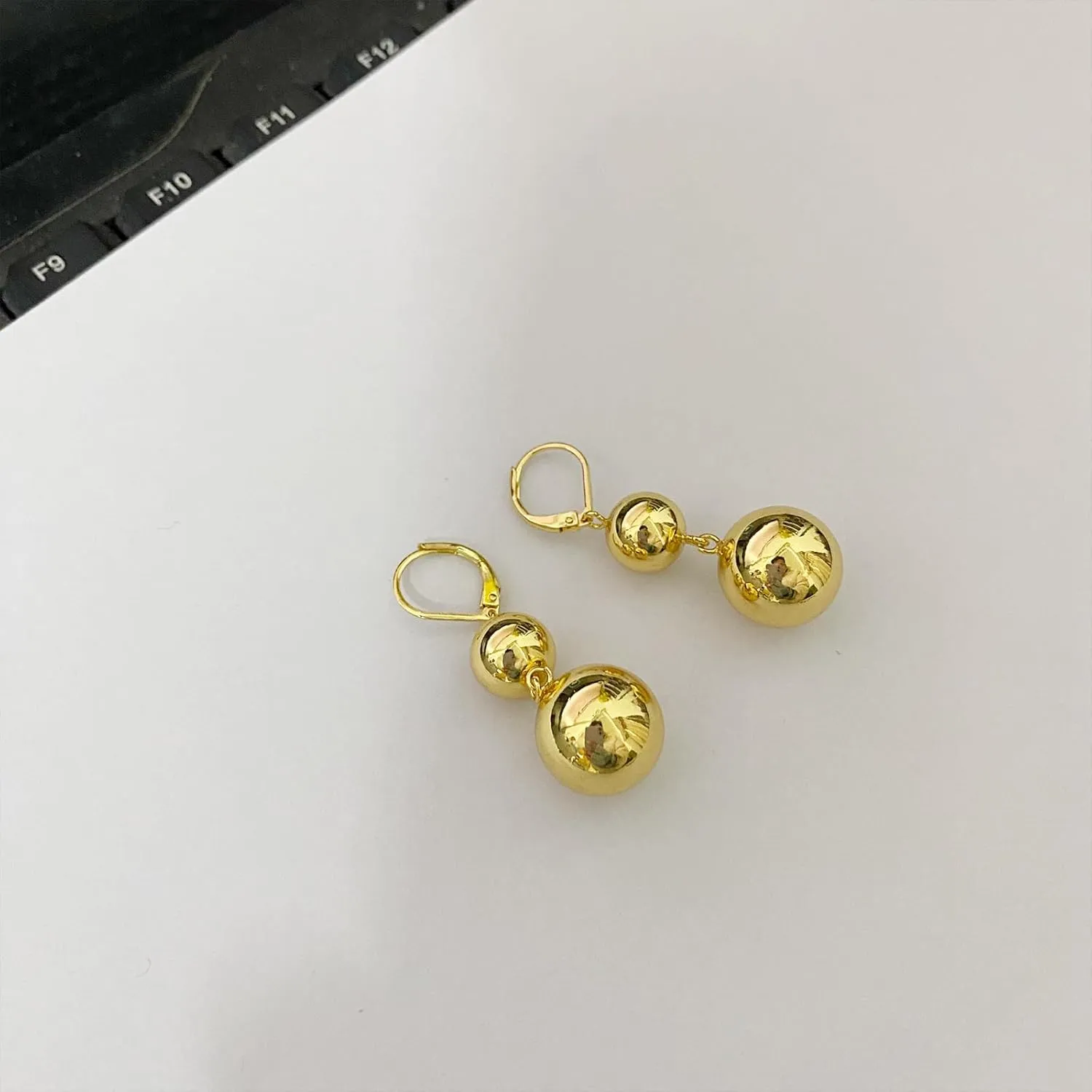 Ball Beads Drop Dangle Hoop Earrings for Women,Trendy Statement Dangling Jewelry Earrings For Formal Party Prom Wedding