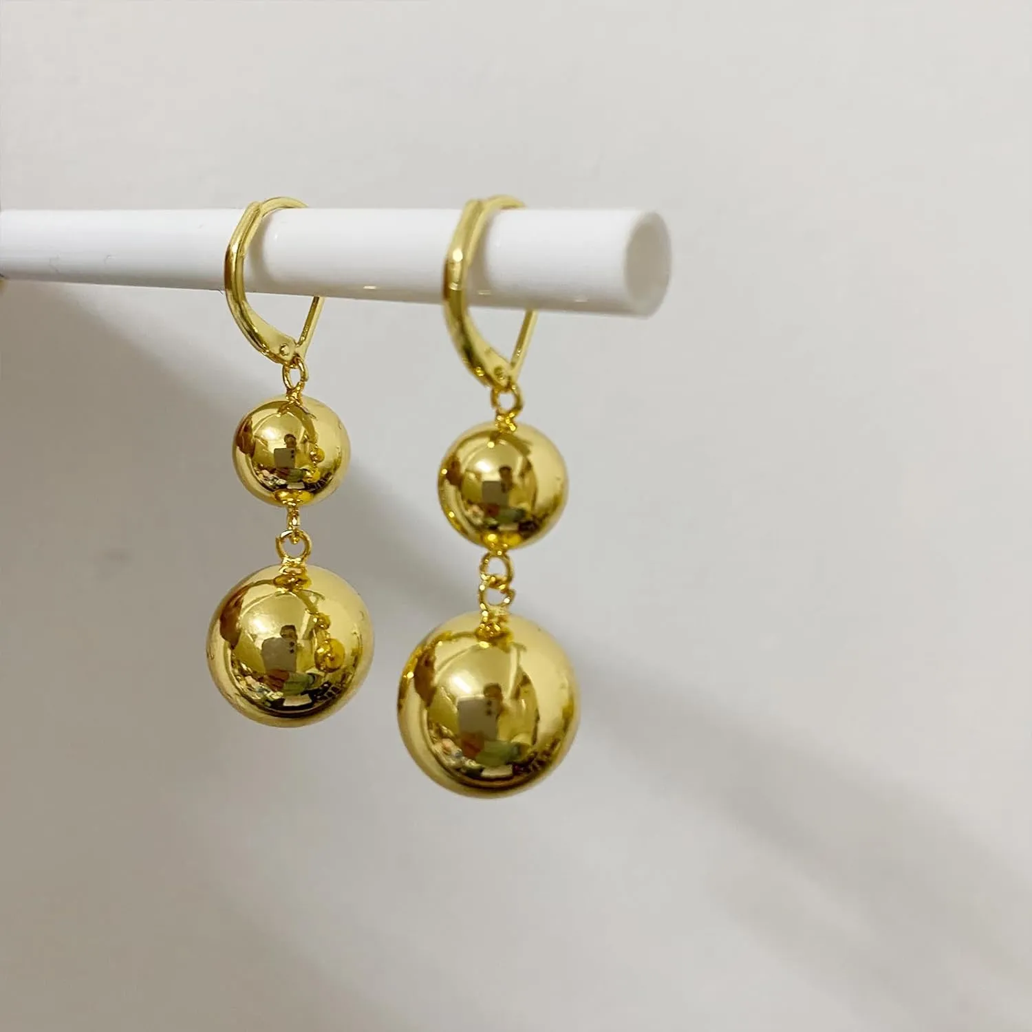 Ball Beads Drop Dangle Hoop Earrings for Women,Trendy Statement Dangling Jewelry Earrings For Formal Party Prom Wedding