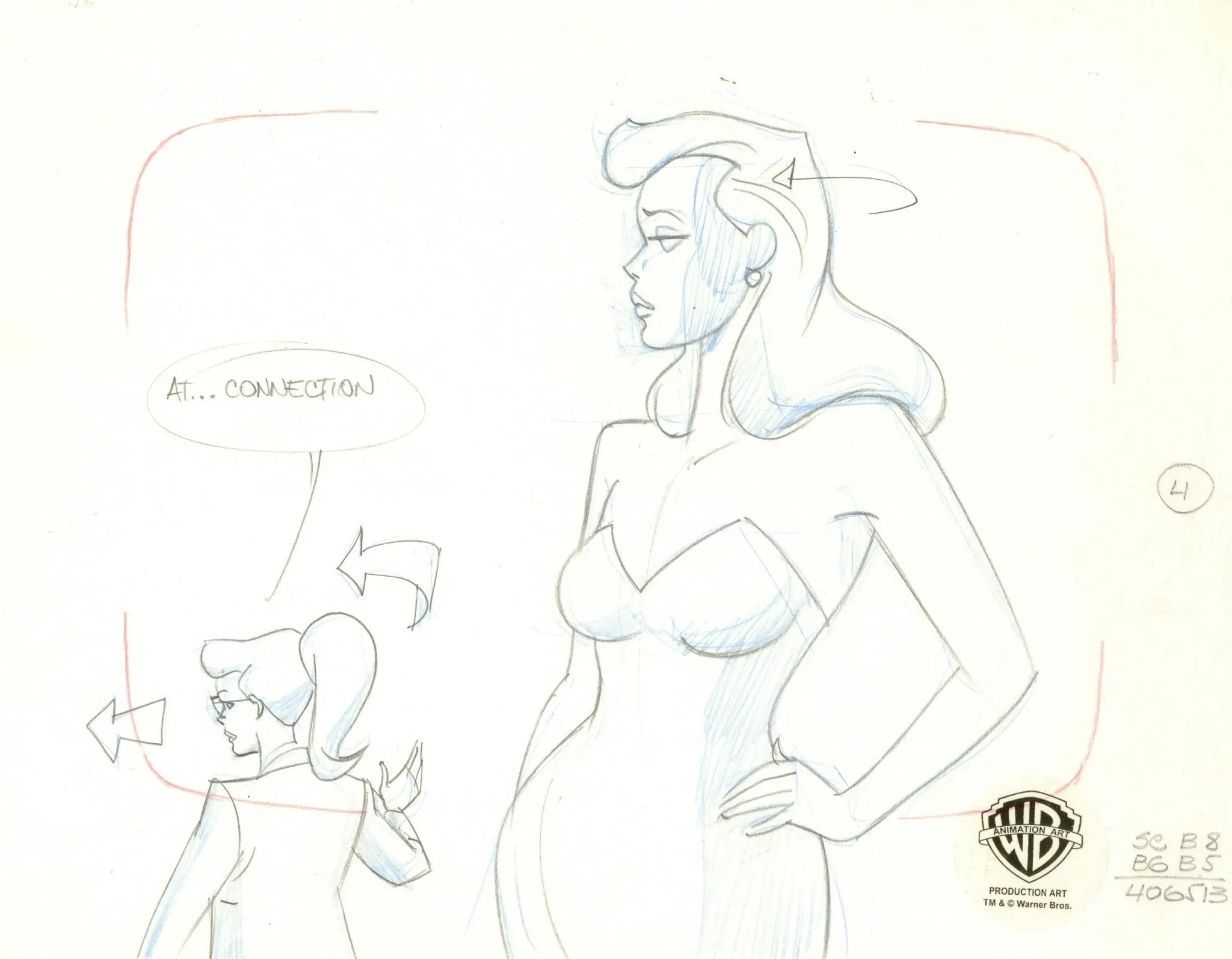 Batman The Animated Series Original Production Layout Drawing: Selina Kyle and Maven
