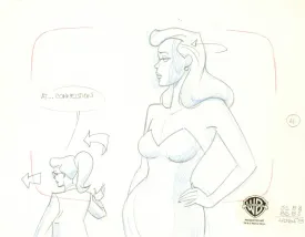 Batman The Animated Series Original Production Layout Drawing: Selina Kyle and Maven