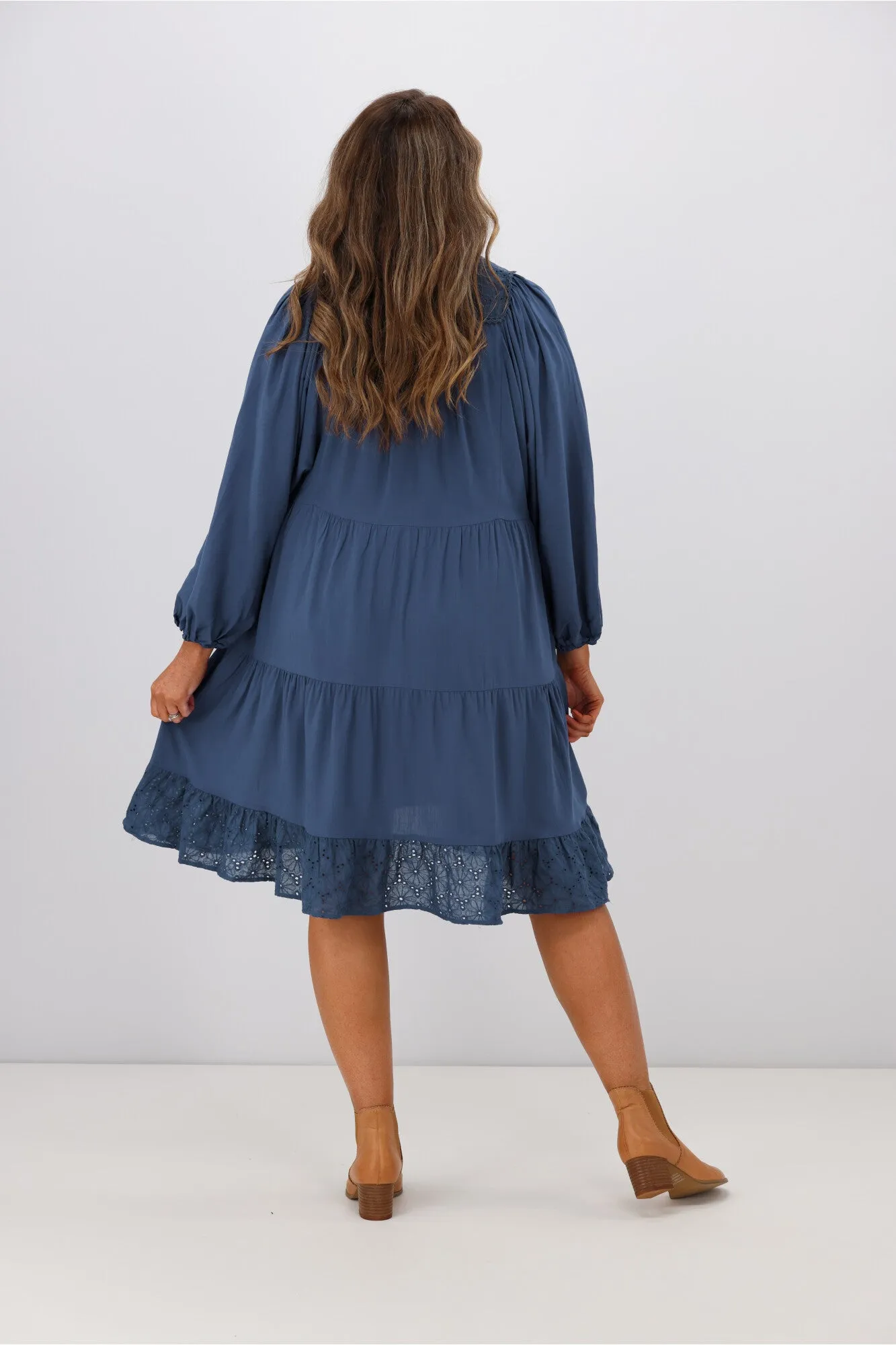 Boho Australia Honor LS Dress Airy Blue