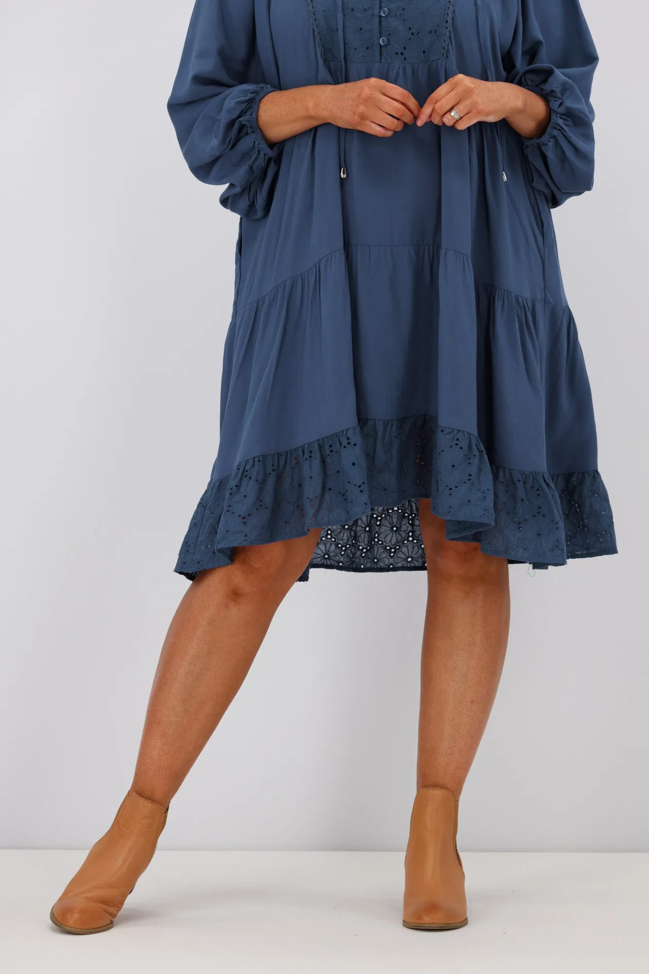 Boho Australia Honor LS Dress Airy Blue
