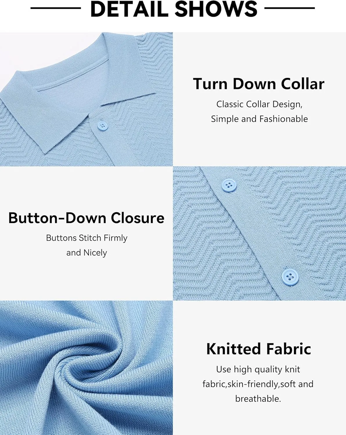 COOFANDY Mens Knit Short Sleeve Shirt Casual Button Down Shirt Vintage Fashion Polo Shirts Crochet Summer Beach Shirts