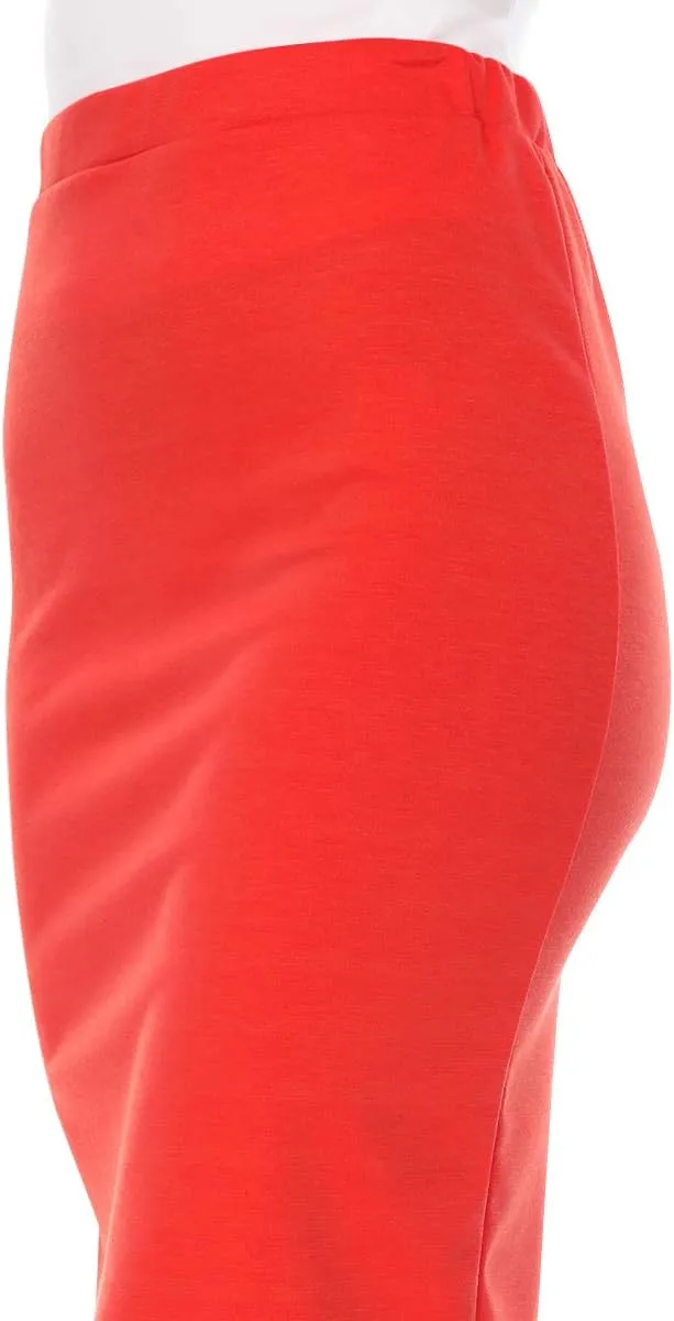 FashionJOA Women's High Waist Pencil Solid Knee Length Office Work Skirt