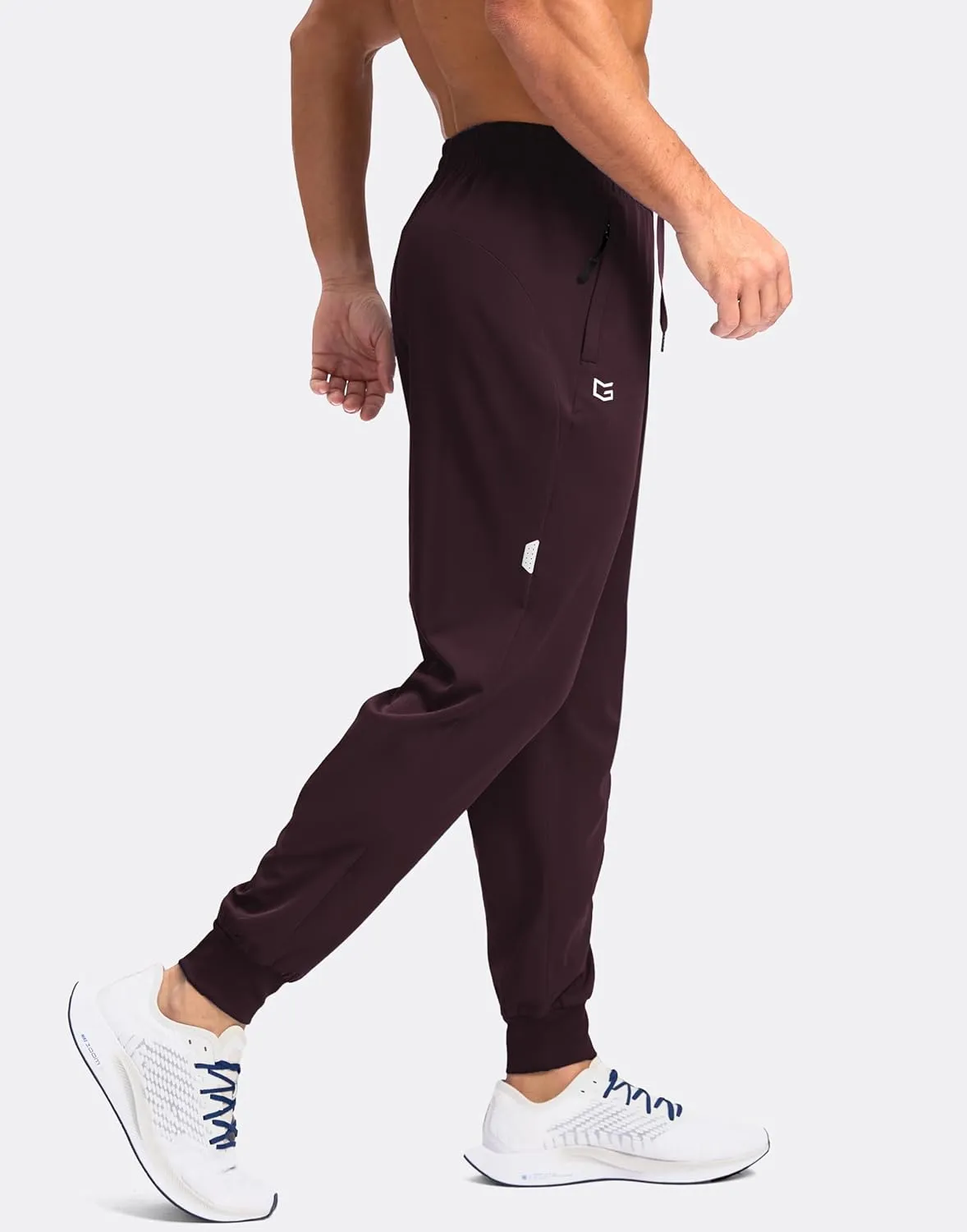 G Gradual Men's Joggers with Zipper Pockets Lightweight Athletic Workout Pants Quick Dry Sweatpants for Men Running Hiking