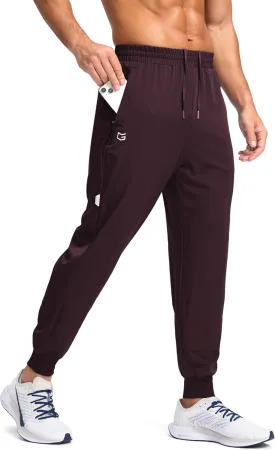 G Gradual Men's Joggers with Zipper Pockets Lightweight Athletic Workout Pants Quick Dry Sweatpants for Men Running Hiking