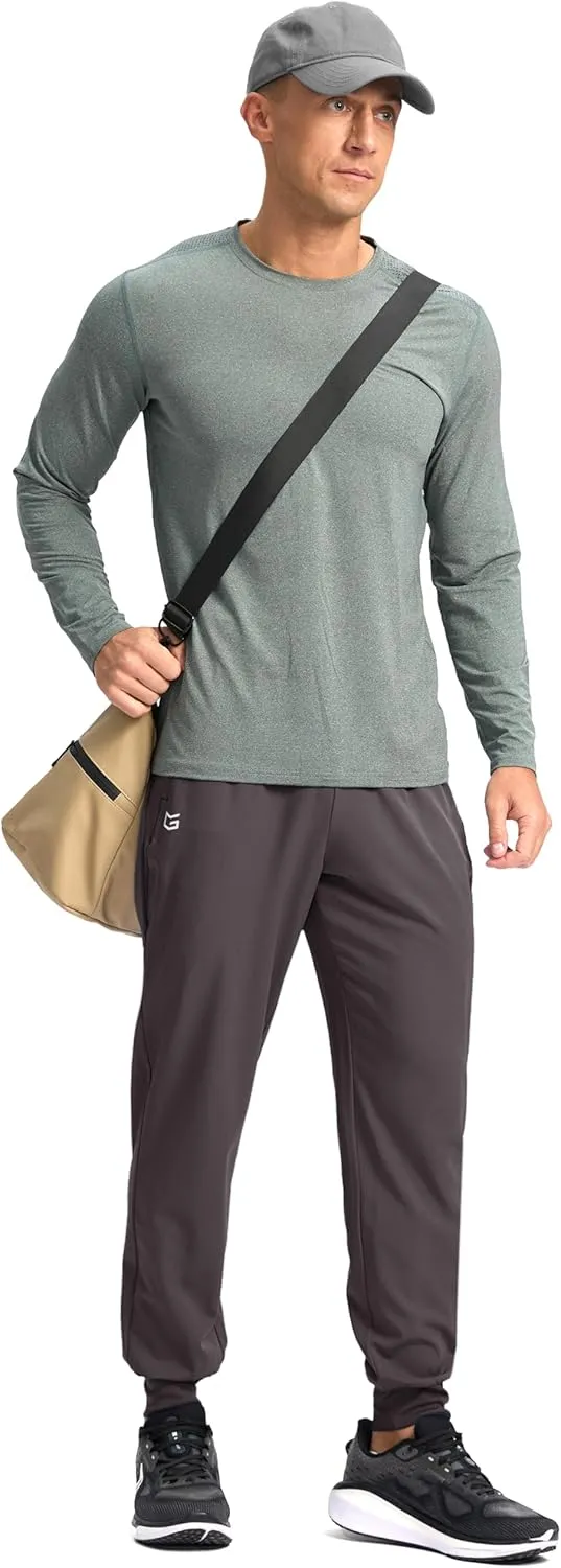 G Gradual Men's Joggers with Zipper Pockets Lightweight Athletic Workout Pants Quick Dry Sweatpants for Men Running Hiking
