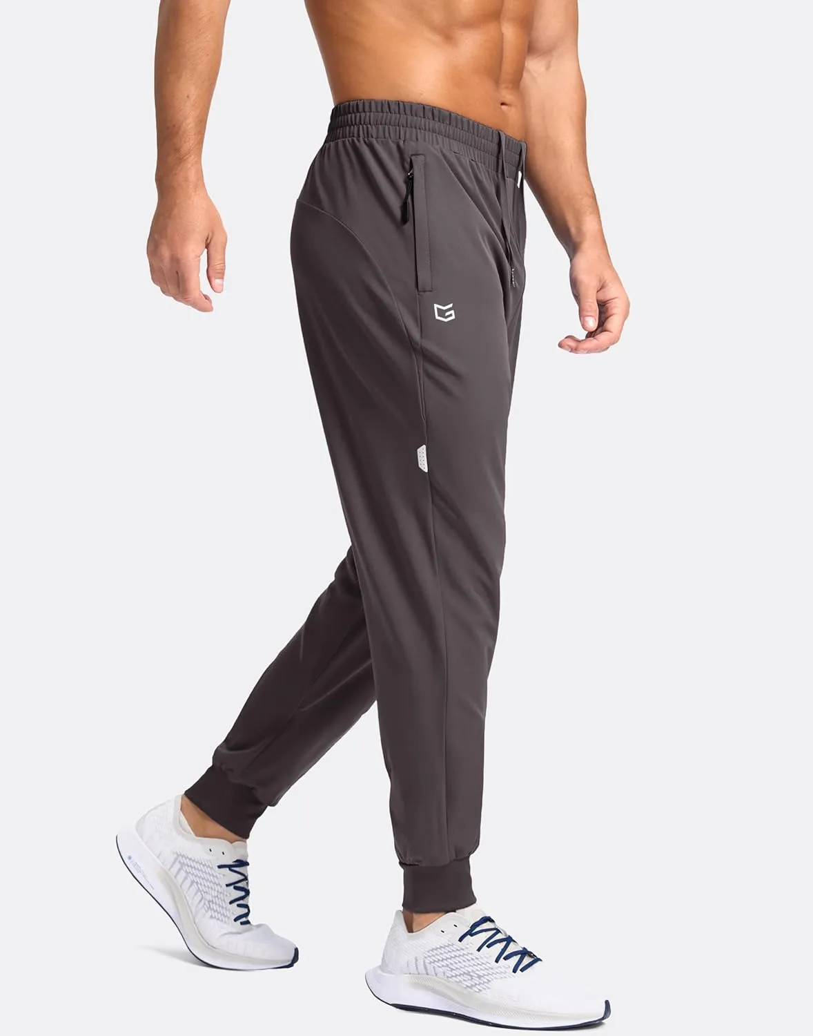 G Gradual Men's Joggers with Zipper Pockets Lightweight Athletic Workout Pants Quick Dry Sweatpants for Men Running Hiking