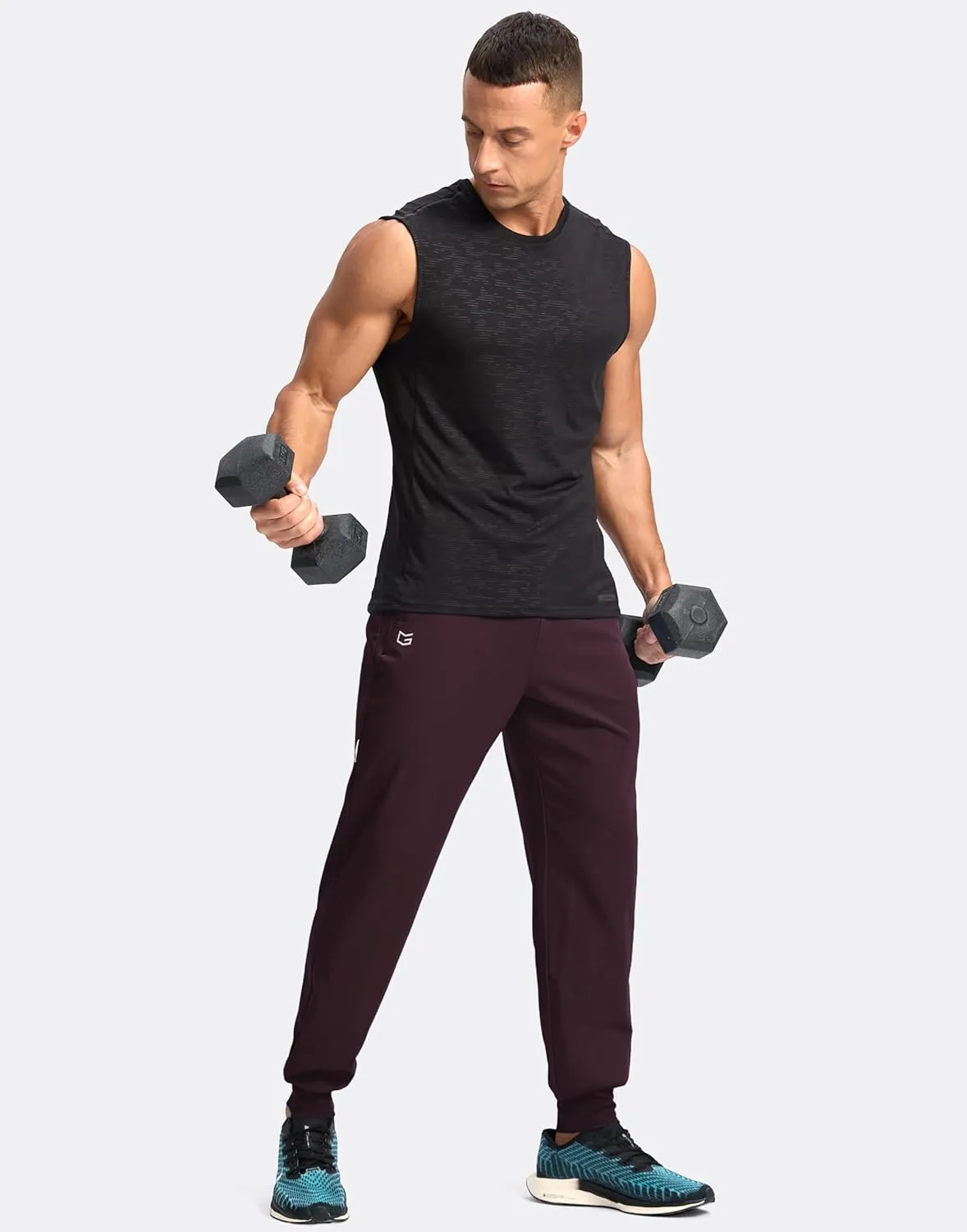 G Gradual Men's Joggers with Zipper Pockets Lightweight Athletic Workout Pants Quick Dry Sweatpants for Men Running Hiking