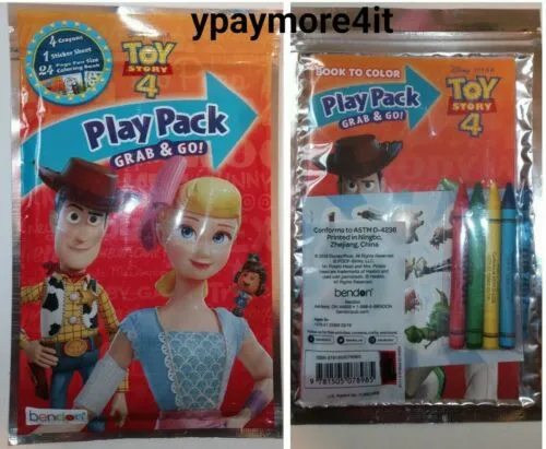 Grab and Go Play Packs Includes 2 Mini Crayons, Sticker, Coloring - Paw Patrol, Avengers, Spiderman, LOL Surprise, Toy Story, Spirit (1Pcs)