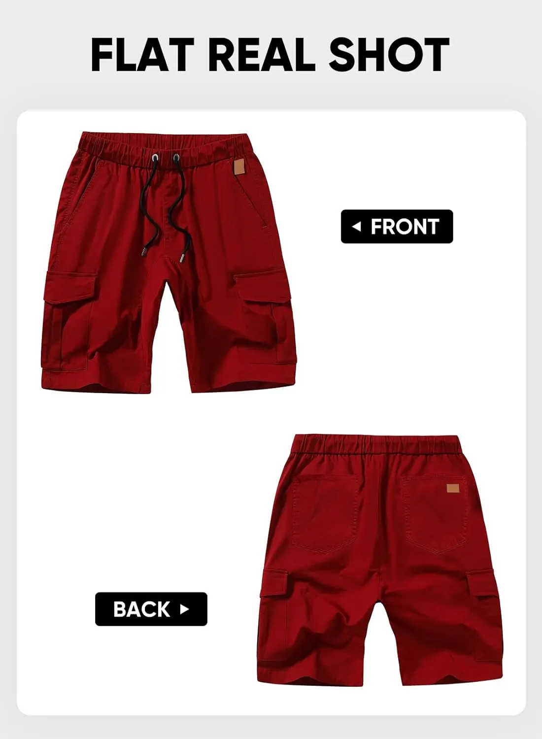 JMIERR Mens Casual Cargo Shorts - Cotton Drawstring Stretch Summer Beach Shorts Twill Chino Short with 6 Pockets