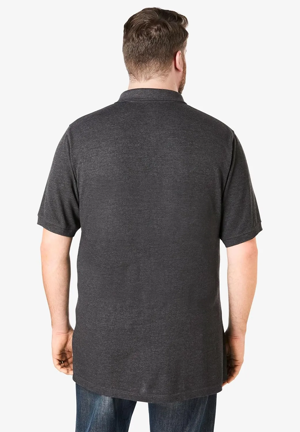 KingSize Men's Big & Tall Longer-Length Shrink-Less Piqu Polo Shirt