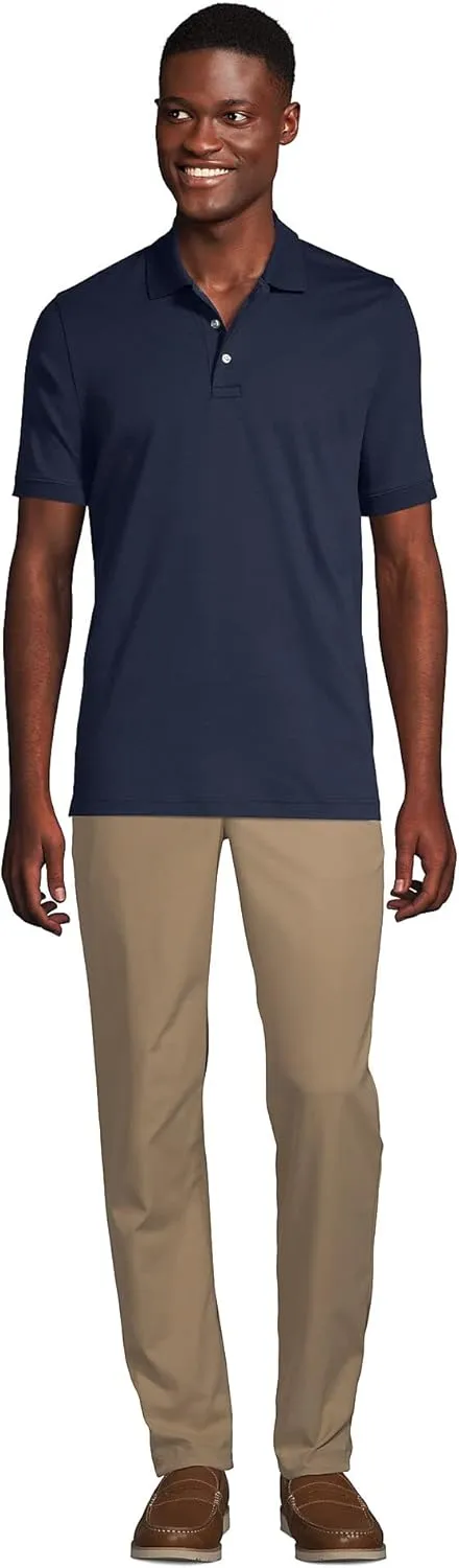 Lands' End School Uniform Men's Long Sleeve Interlock Polo Shirt