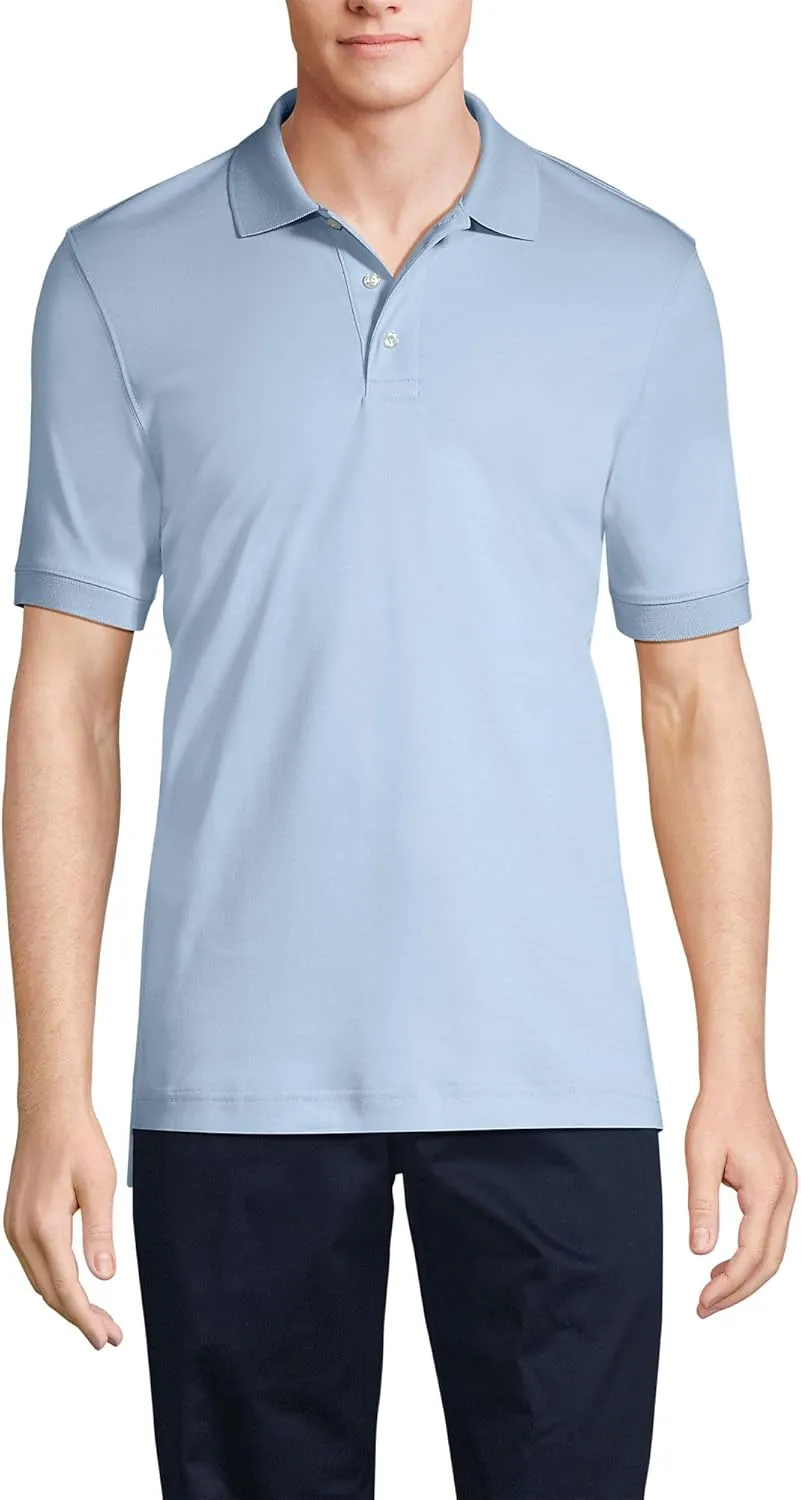 Lands' End School Uniform Men's Long Sleeve Interlock Polo Shirt