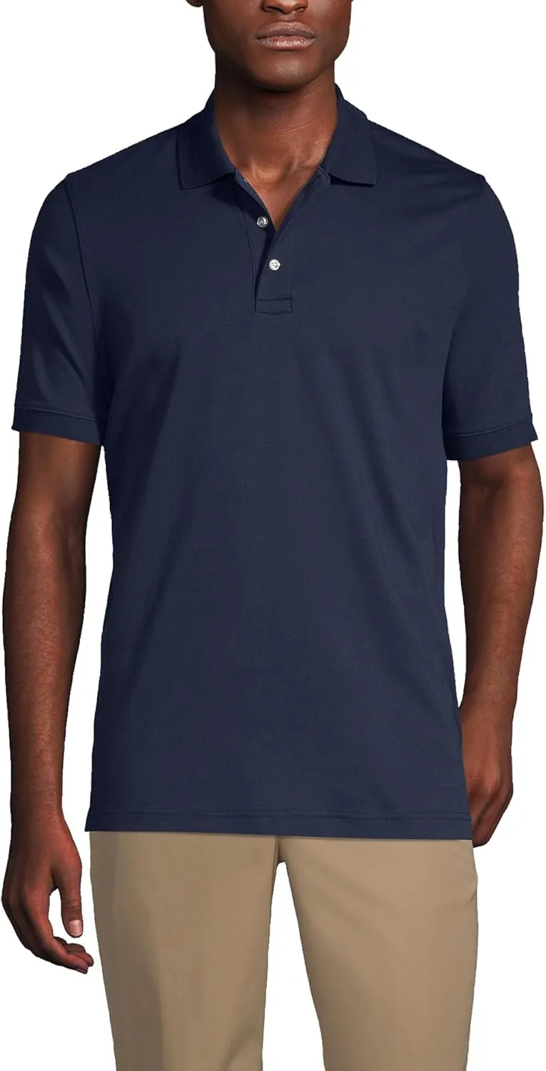 Lands' End School Uniform Men's Long Sleeve Interlock Polo Shirt