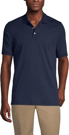Lands' End School Uniform Men's Long Sleeve Interlock Polo Shirt