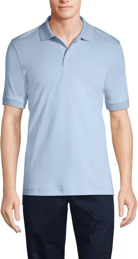 Lands' End School Uniform Men's Long Sleeve Interlock Polo Shirt