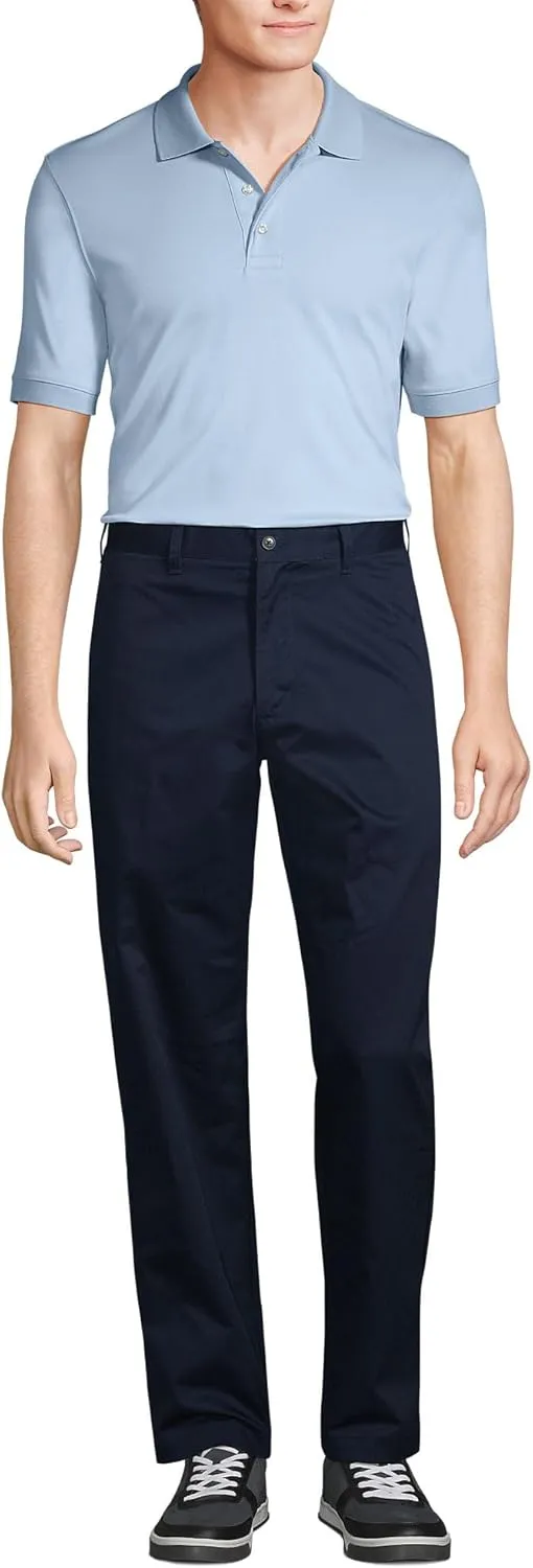 Lands' End School Uniform Men's Long Sleeve Interlock Polo Shirt