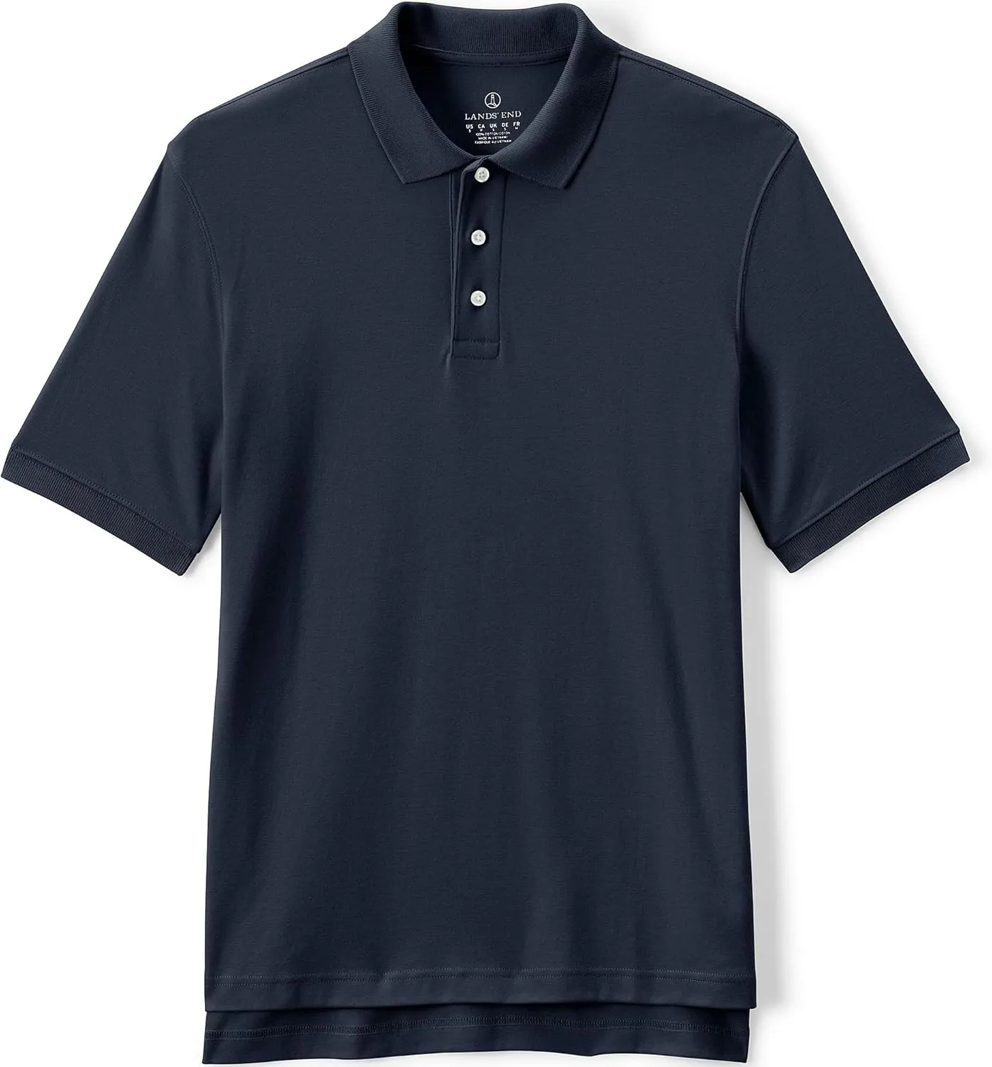 Lands' End School Uniform Men's Long Sleeve Interlock Polo Shirt