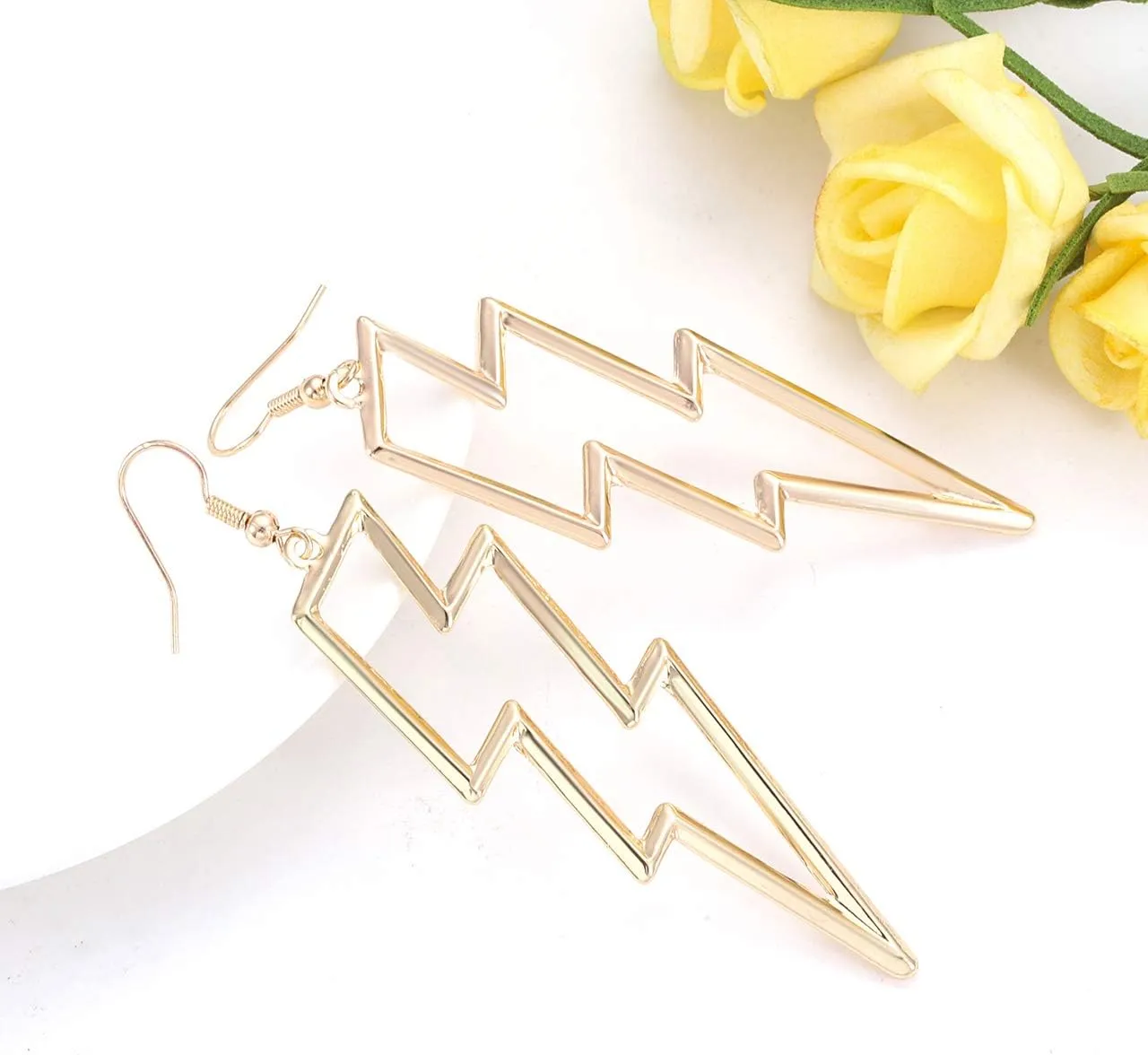 Lightning Bolt Drop Dangle Earrings For Woman Statement Flash Thunder Hook Earrings Punk Fashion Jewelry