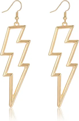 Lightning Bolt Drop Dangle Earrings For Woman Statement Flash Thunder Hook Earrings Punk Fashion Jewelry