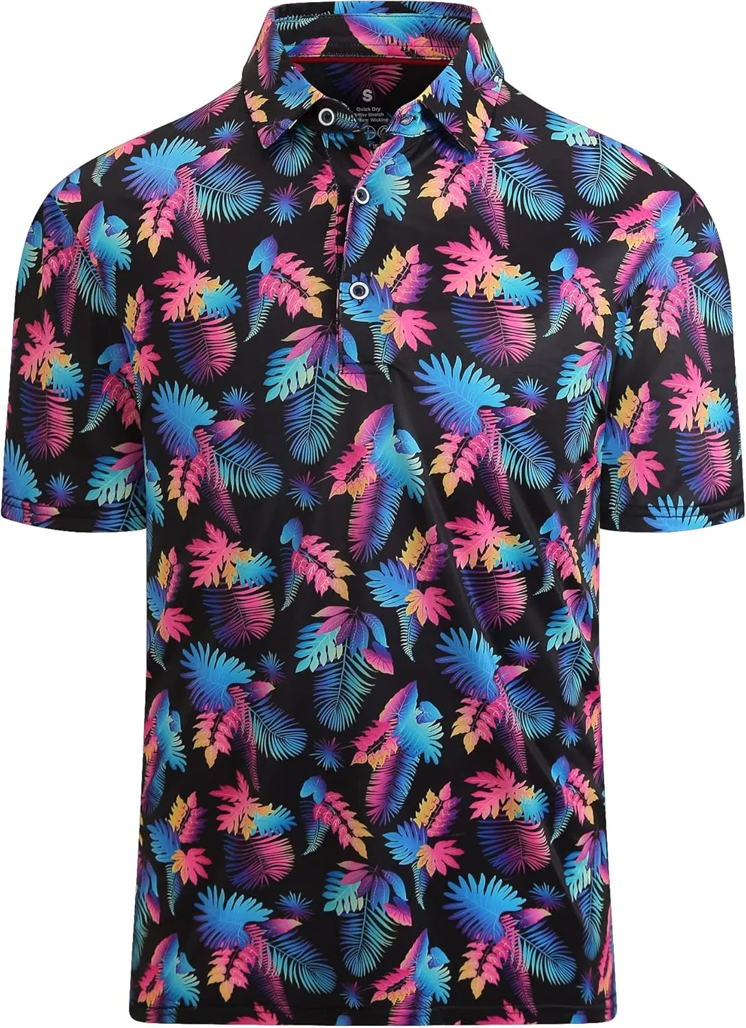 Mens Golf Shirts Short Sleeve Moisture Wicking Dry Fit Performance Athletic Polo Shirt