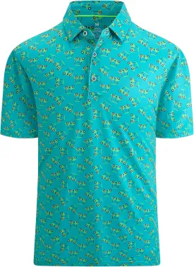 Mens Golf Shirts Short Sleeve Moisture Wicking Dry Fit Performance Athletic Polo Shirt