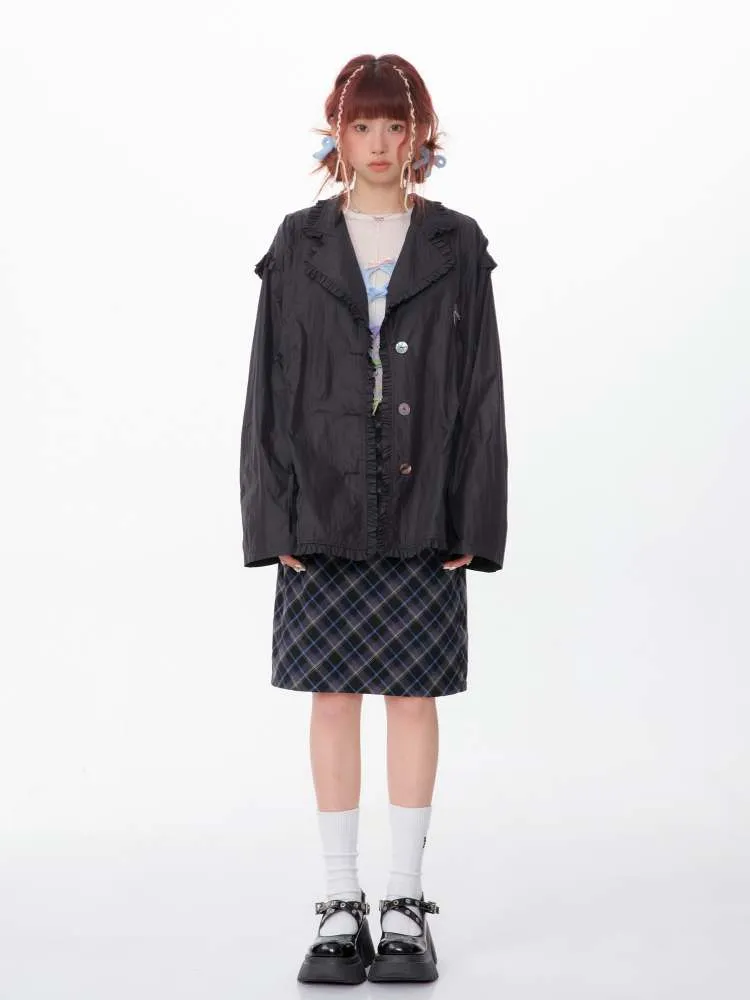 Mid Length Plaid A-Line Skirt【s0000007143】