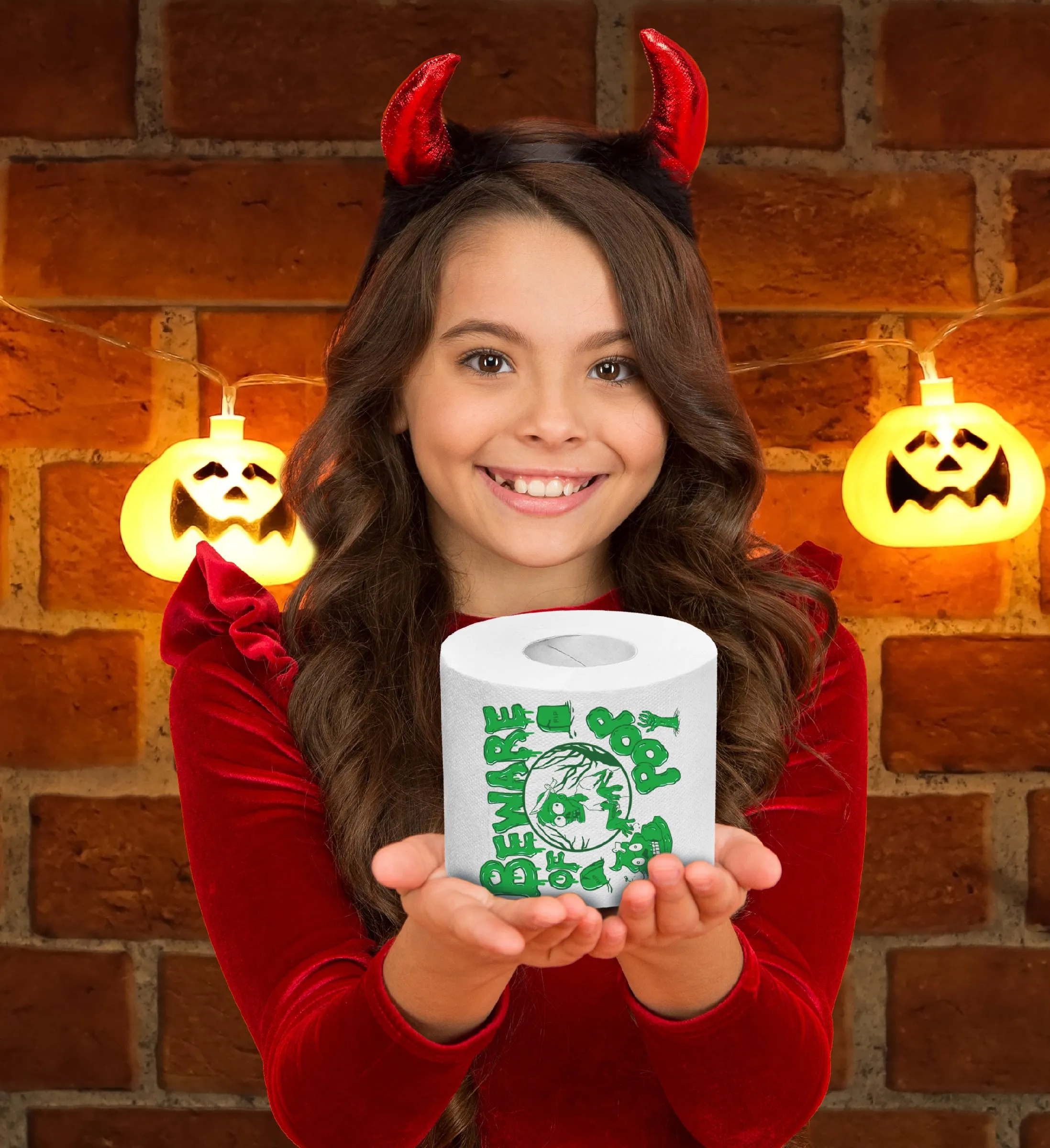 Printed TP Halloween Beware of Zombie Poop Printed Toilet Paper – 500 Sheets