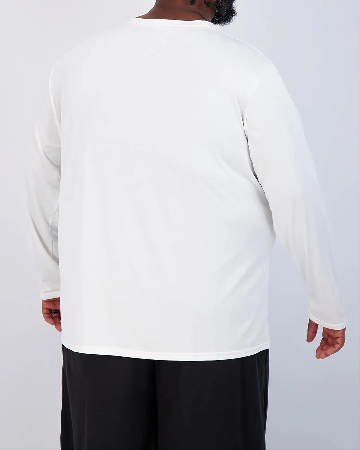 Real Essentials 3 Pack: Mens Big & Tall Tech Stretch Long-Sleeve & Short-Sleeve Dry-Fit T-Shirt (3XT-5XT)