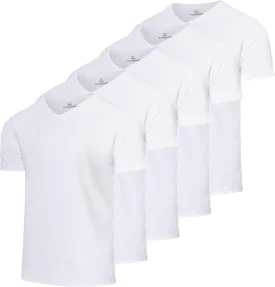 Real Essentials 5 Pack: Men's Mesh Quick Dry Short Sleeve V-Neck T-Shirt - Athletic Performance (Available in Big & Tall)