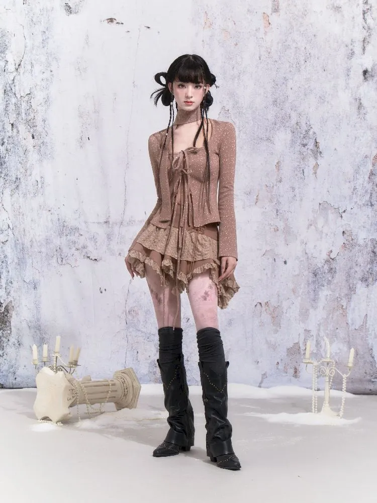 Strappy Patchwork Asymmetrical Half Skirt【s0000005310】