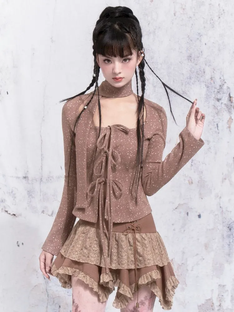 Strappy Patchwork Asymmetrical Half Skirt【s0000005310】