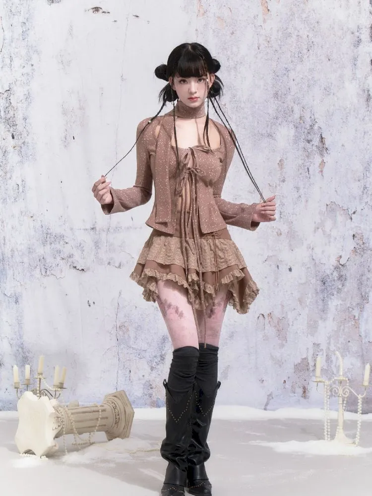 Strappy Patchwork Asymmetrical Half Skirt【s0000005310】