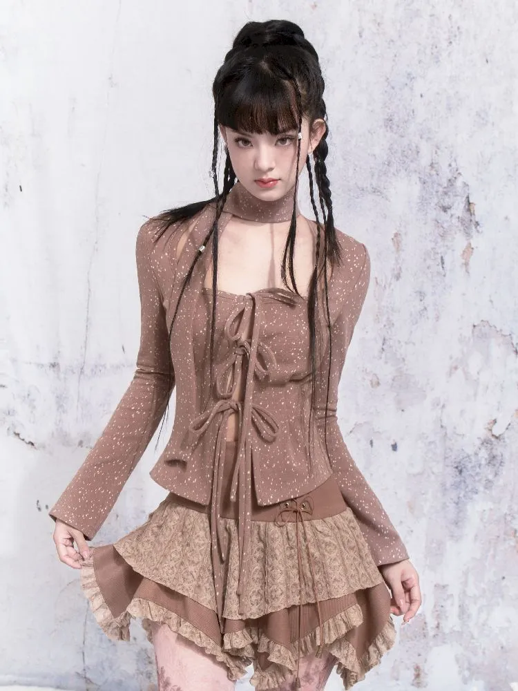 Strappy Patchwork Asymmetrical Half Skirt【s0000005310】