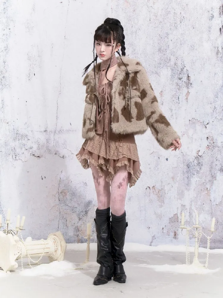 Strappy Patchwork Asymmetrical Half Skirt【s0000005310】