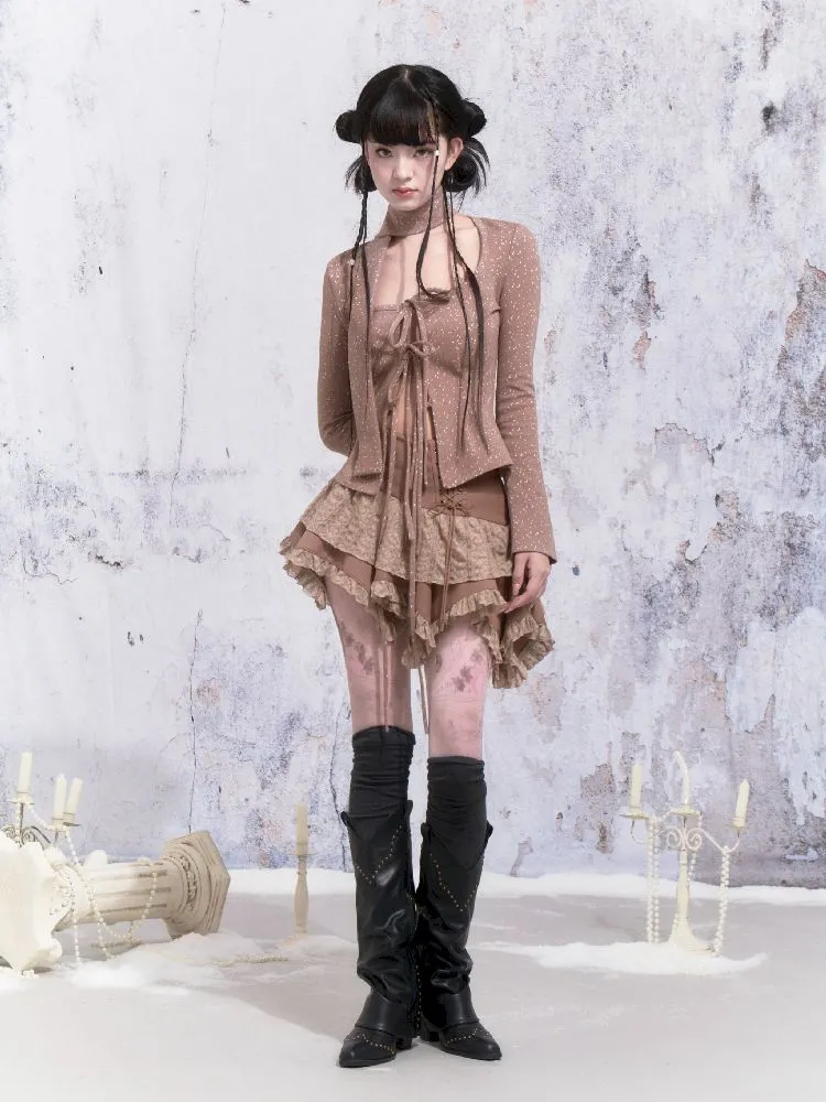 Strappy Patchwork Asymmetrical Half Skirt【s0000005310】