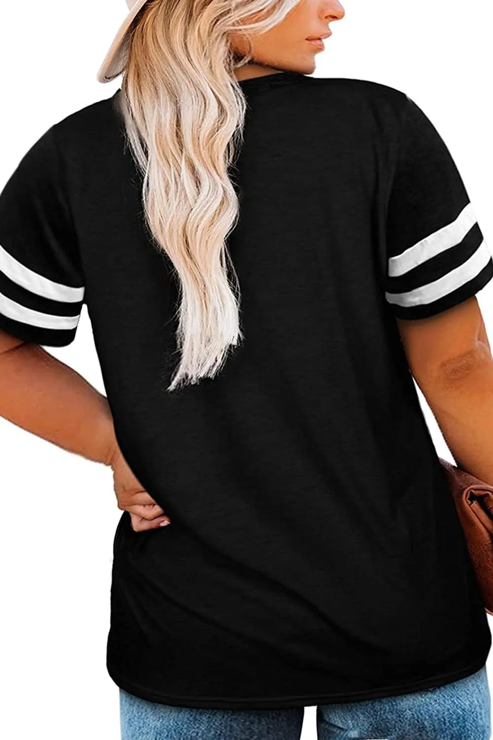 Womens Plus Size Tops Summer Short Sleeve Casual Loose Tunic V Neck Tee T Shirts 1X-5X